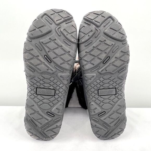 Khombu Slope Black Suede Rubber Brown Fur Lace Up All Terrain All Weather Boot 8 - Picture 5 of 10